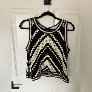 Black and White Crochet Tank Top